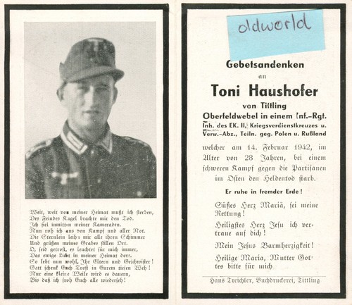 Ww2 foto morte deathcard - foto,